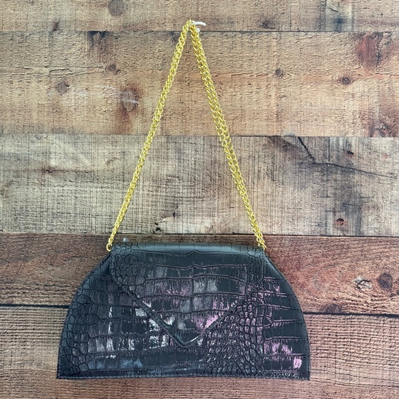 NWOT Joy & Iman Snakeskin Print Shoulder/Clutch/Crossbody Chain bag - Picture 1 of 10